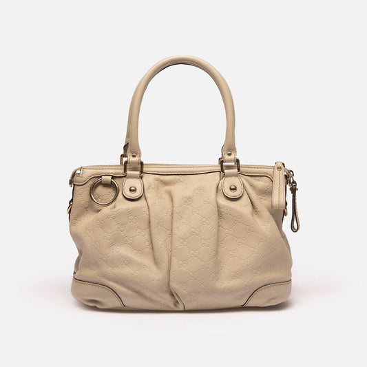 Gucci White Guccissima Sukey Bag