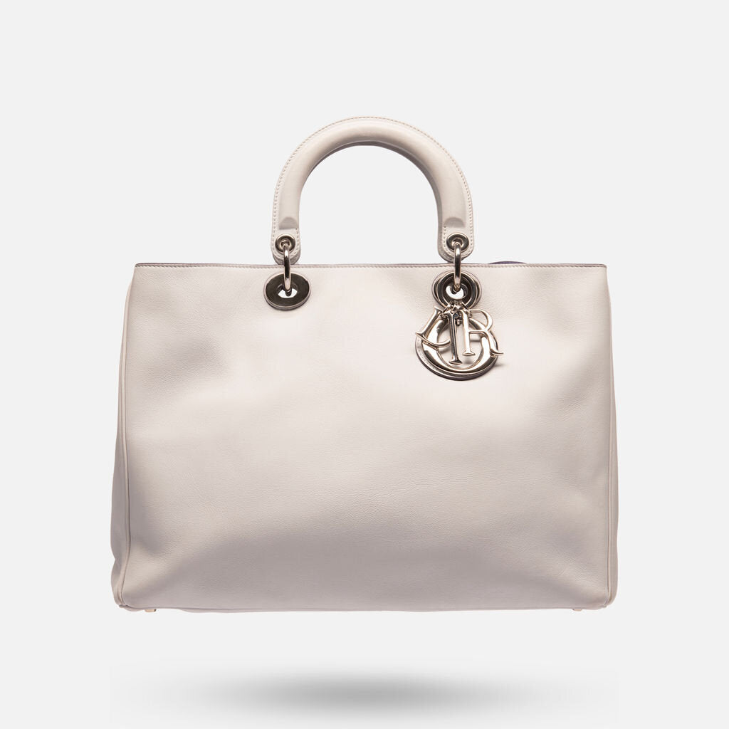Dior Light Grey Smooth Leather Top Handle