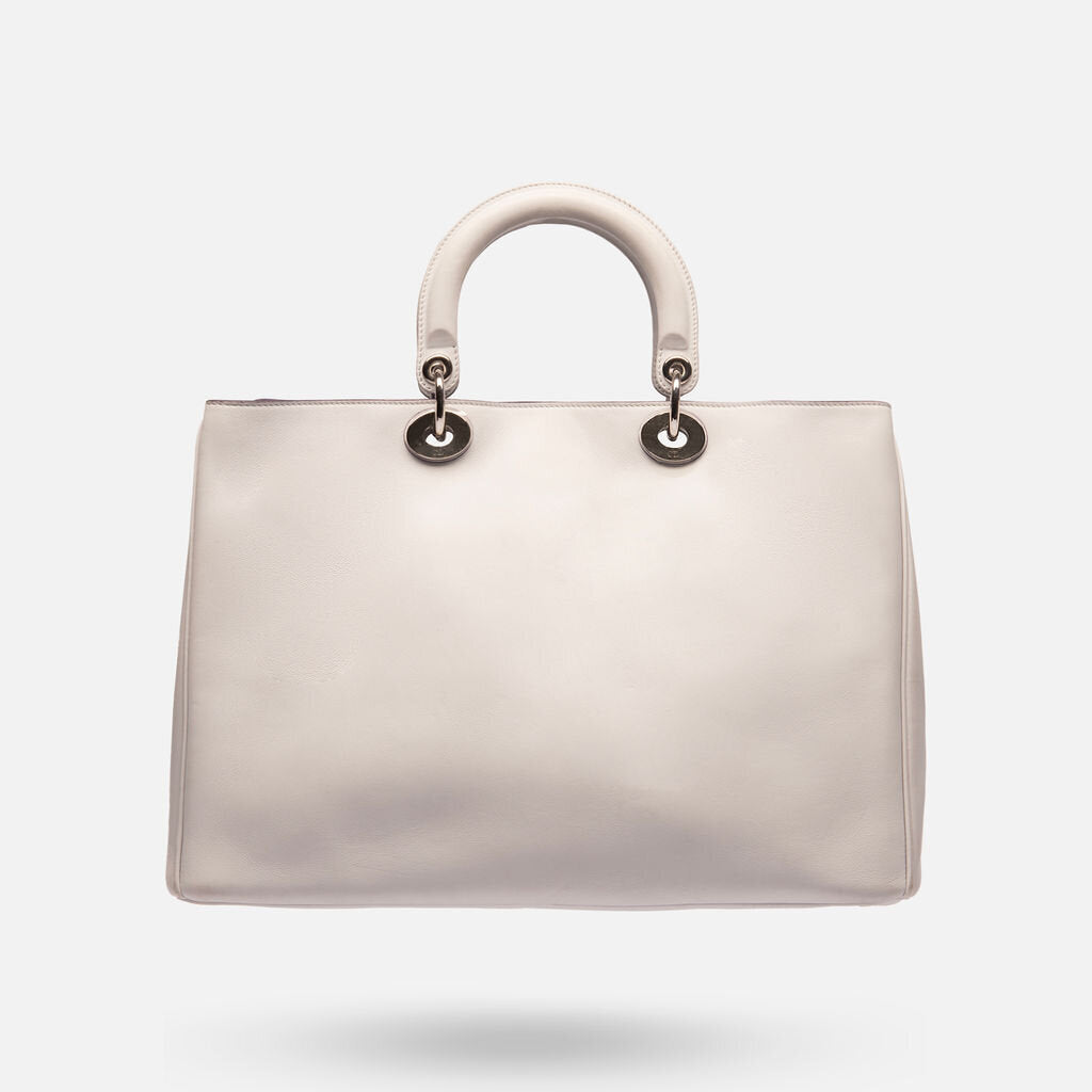 Dior Light Grey Smooth Leather Top Handle