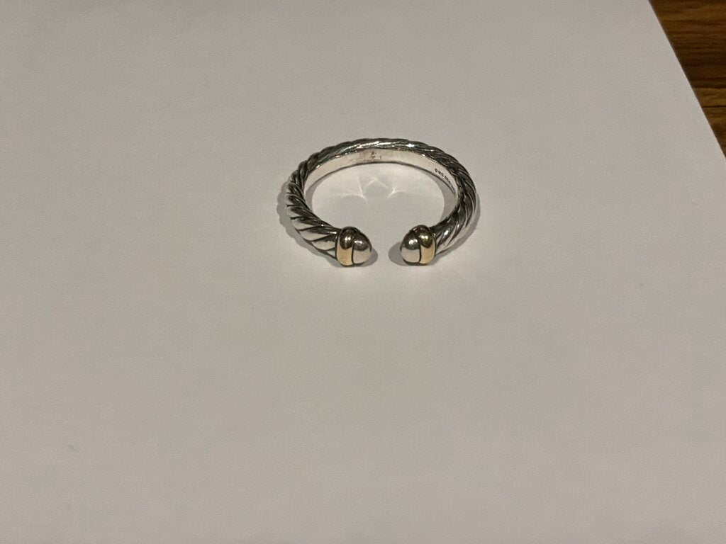 SS18KYG PETITE CABLE RING / SIZE 8