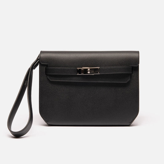 Hermes Black Epsom Depeches 25
