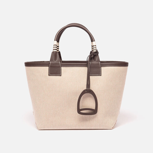 Hermes Leather/Toile Steeple 25