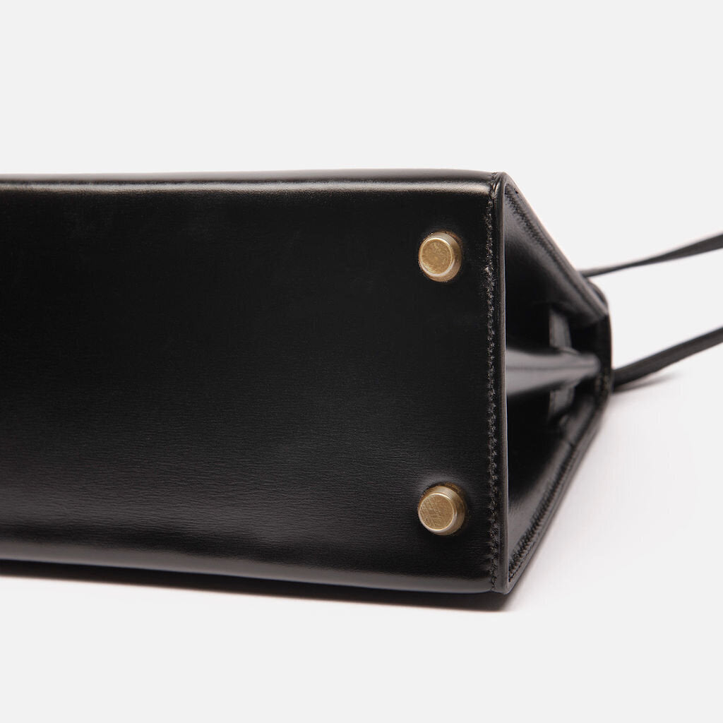Hermes Black Boxcalf Shoulder Kelly 20