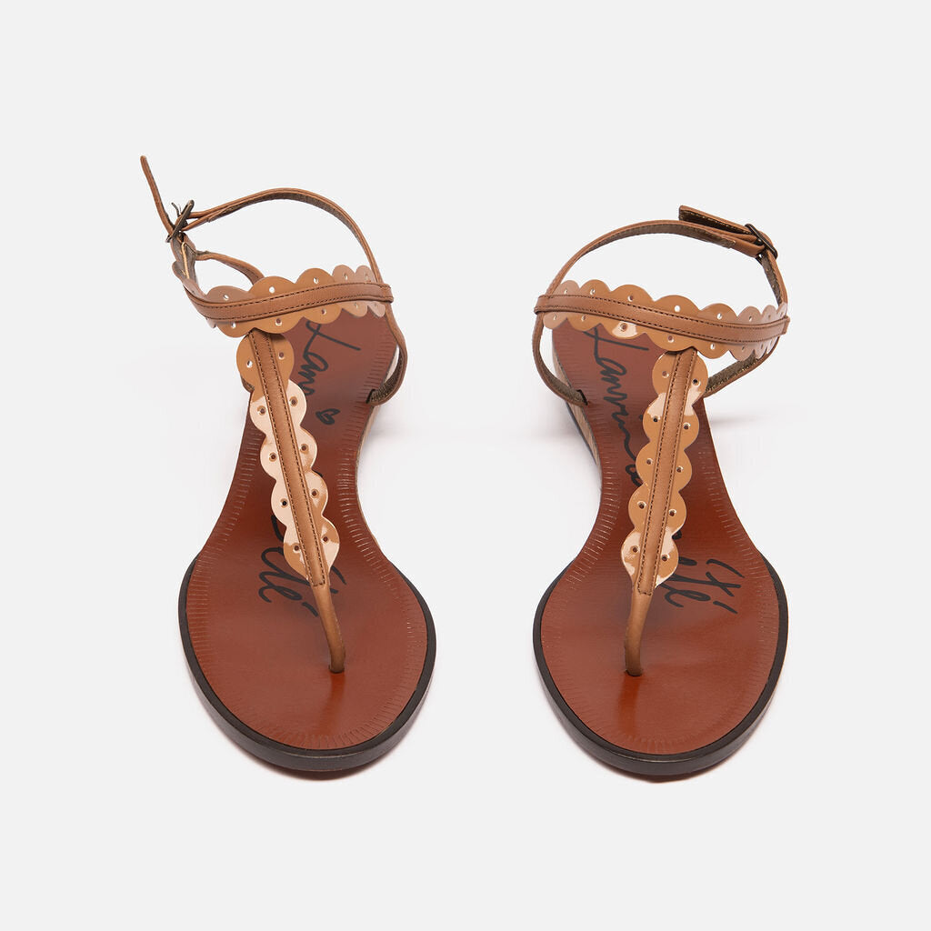 Lanvin Brown Patent Leather Wooden Sandals