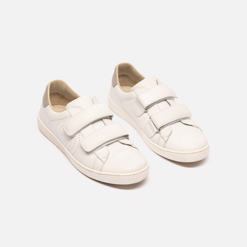 Gucci White Leather Velcro Sneakers