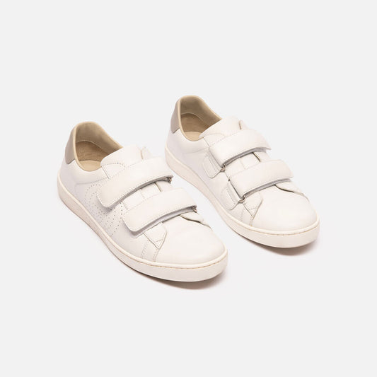 Gucci White Leather Velcro Sneakers