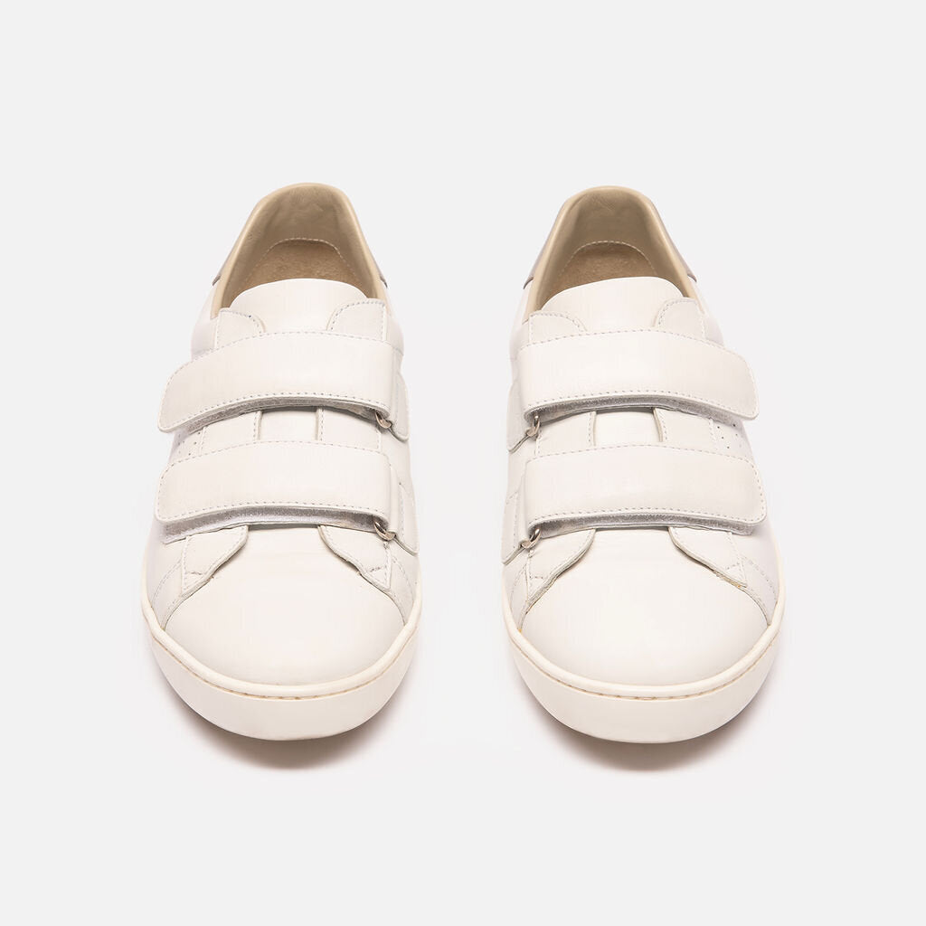 Gucci White Leather Velcro Sneakers