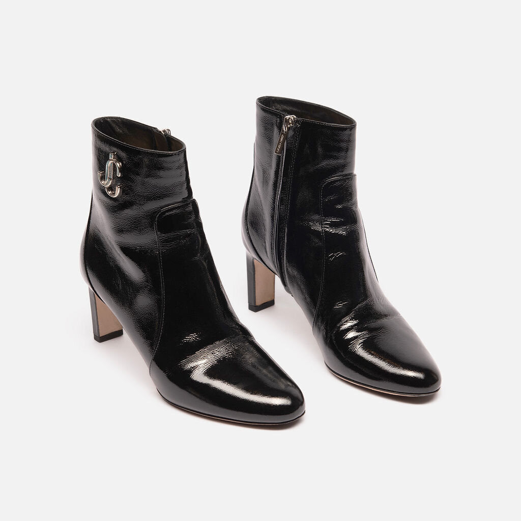 Jimmy Choo Black Patent Leather Booties
