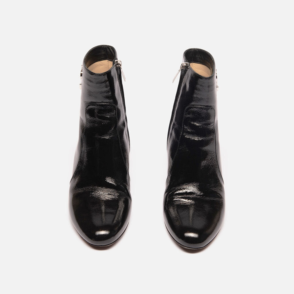 Jimmy Choo Black Patent Leather Booties