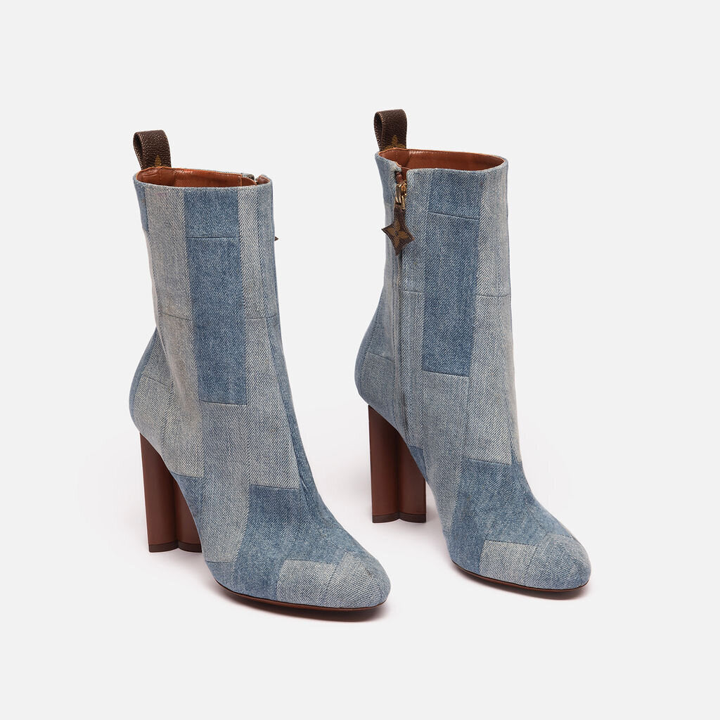 Louis Vuitton Denim Bootie Pumps