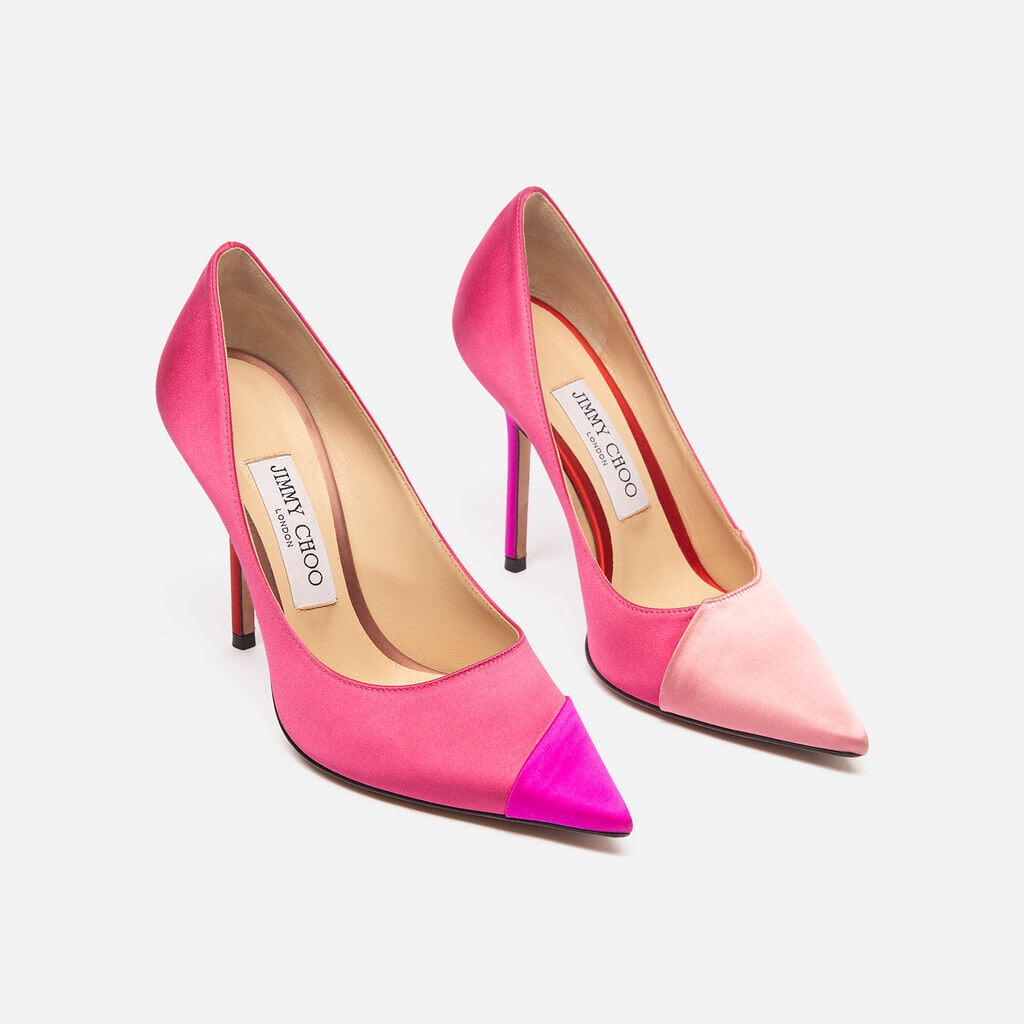 Jimmy Choo Pink Satin Colorblock Pump