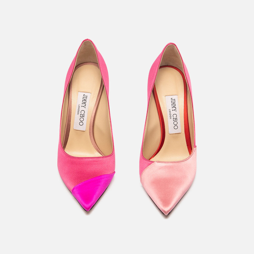 Jimmy Choo Pink Satin Colorblock Pump