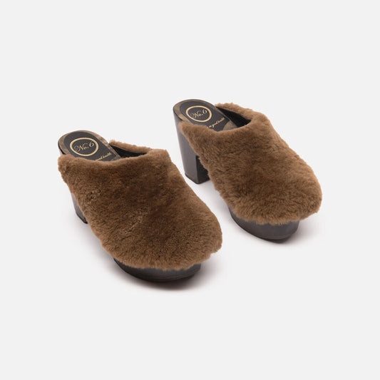 No.6 Store Brown Shearling Clog