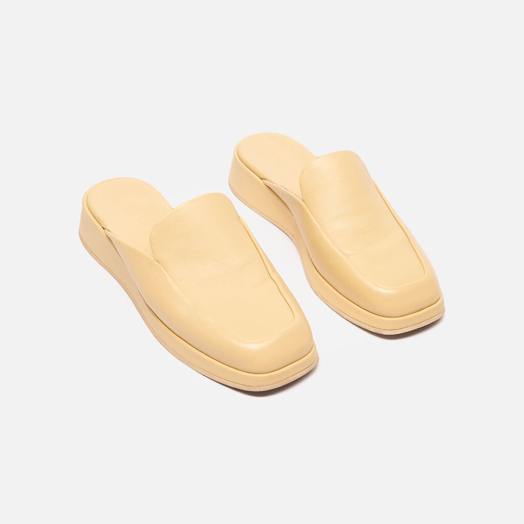 Vince Yellow Leather Mule