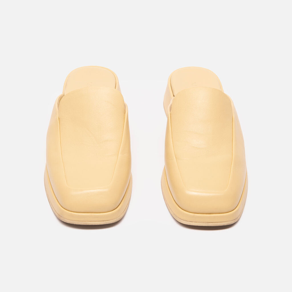 Vince Yellow Leather Mule