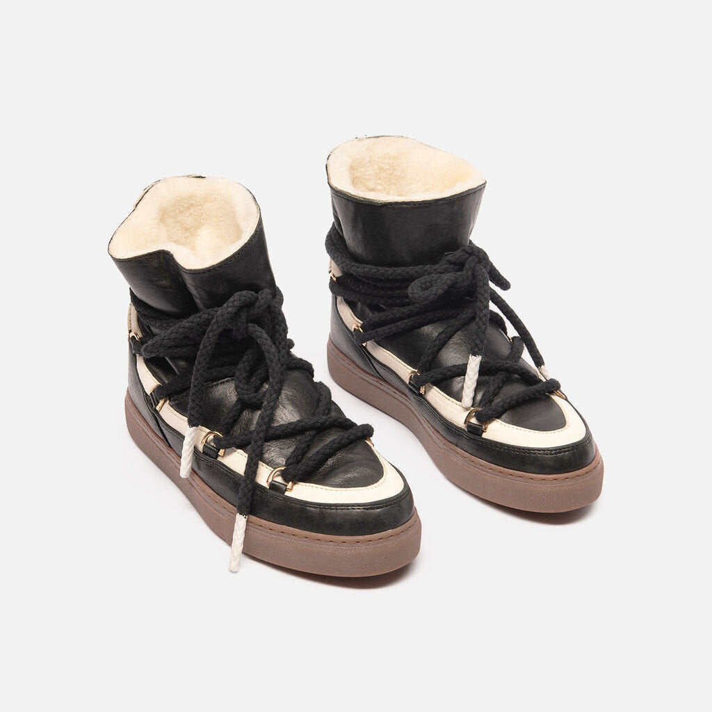 INUIKII Black Leather Moon Boots