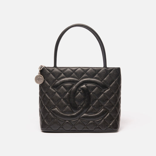 Chanel Black Caviar Medallion Tote
