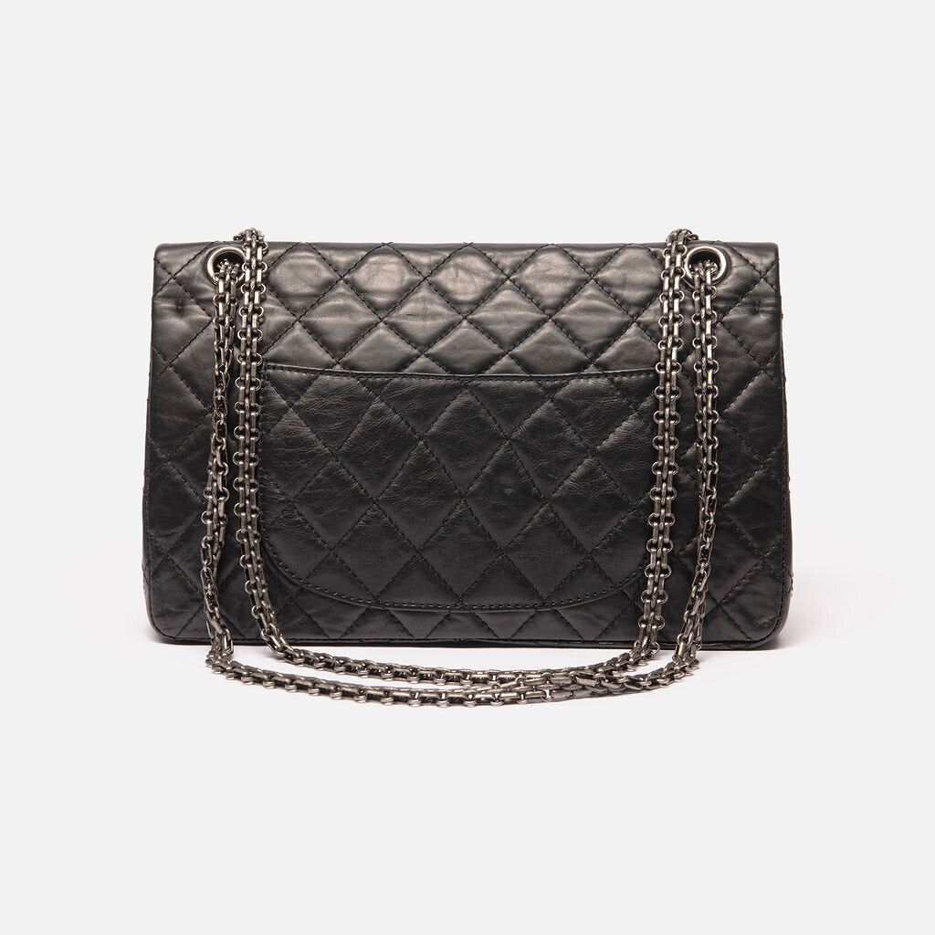 Chanel Black Large Cowhide 2.55 SHW