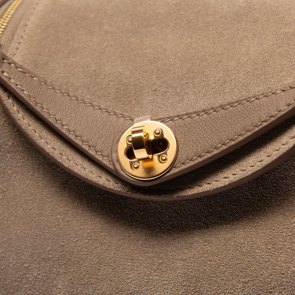 Hermes Lindy Mini 20 Grizzly Etoupe Gris Caillou Gold Hardware