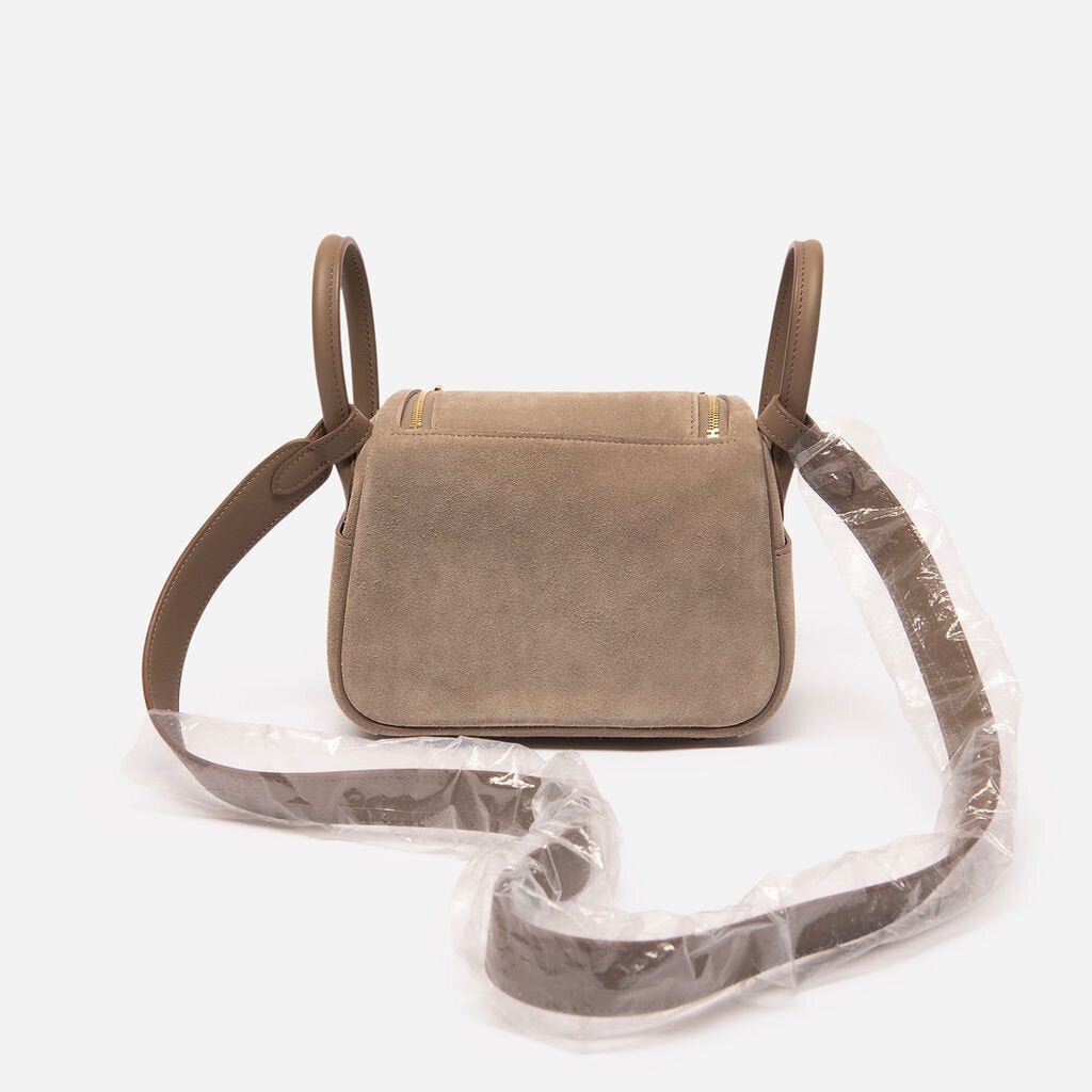 Hermes Lindy Mini 20 Grizzly Etoupe Gris Caillou Gold Hardware
