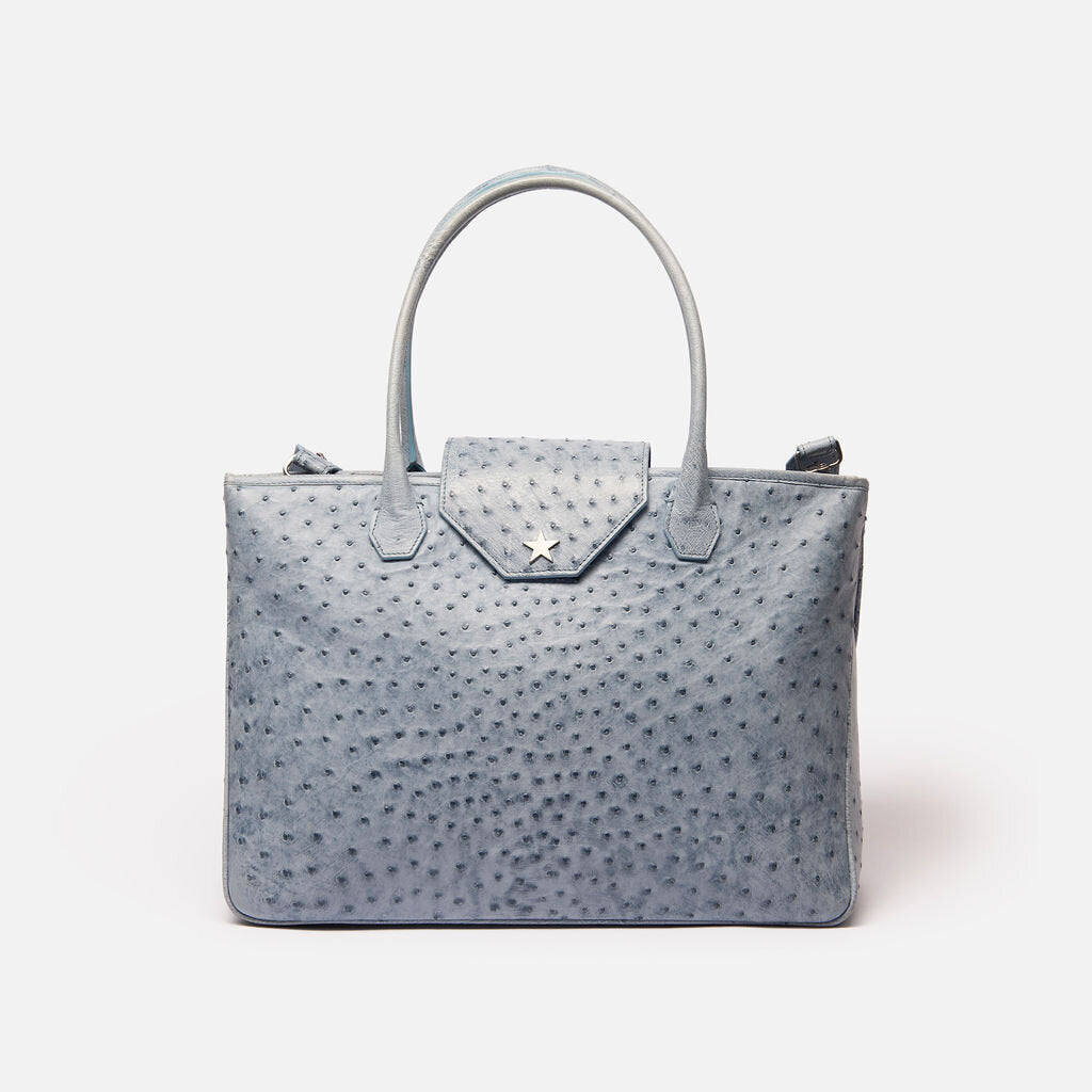 Etoile Light Blue Ostrich Tote