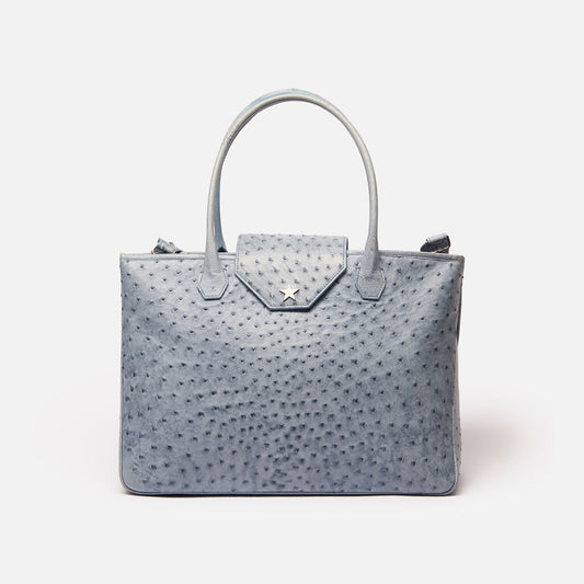 Etoile Light Blue Ostrich Tote