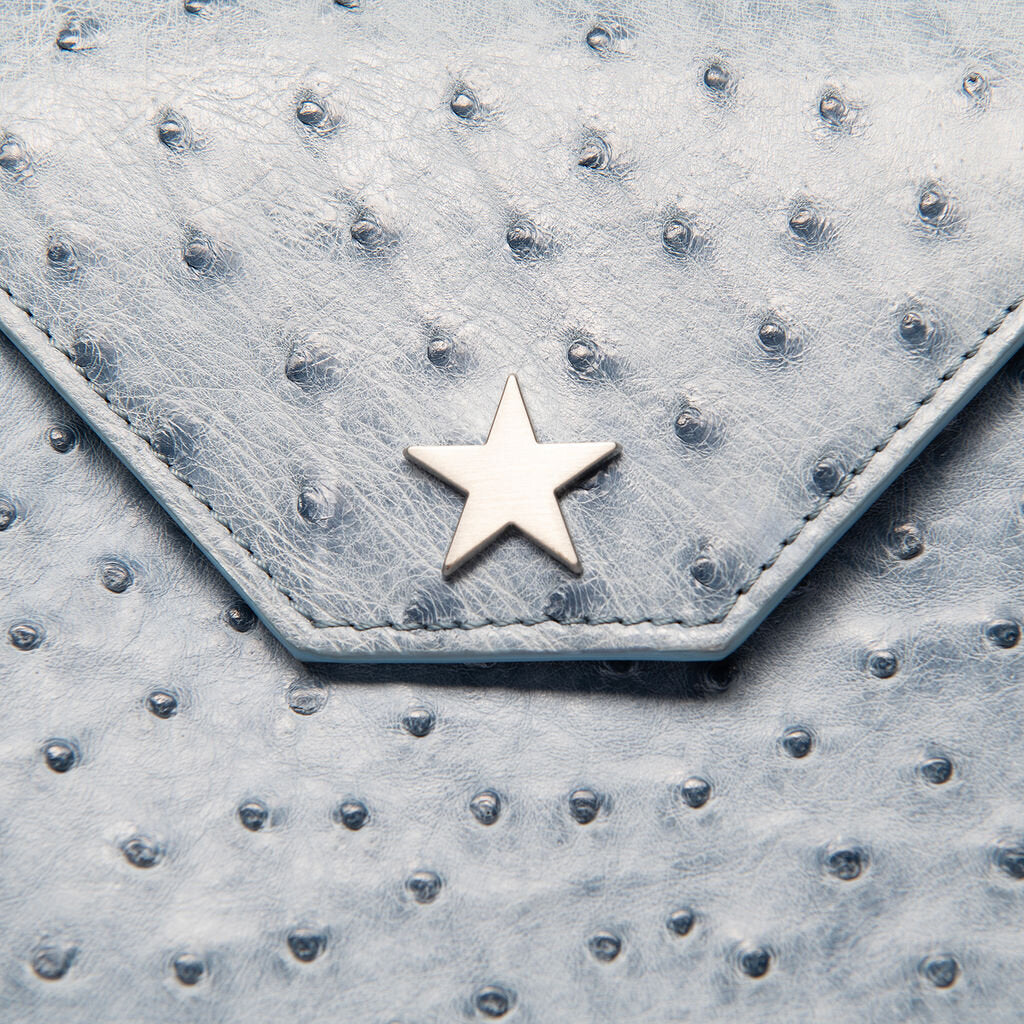 Etoile Light Blue Ostrich Tote