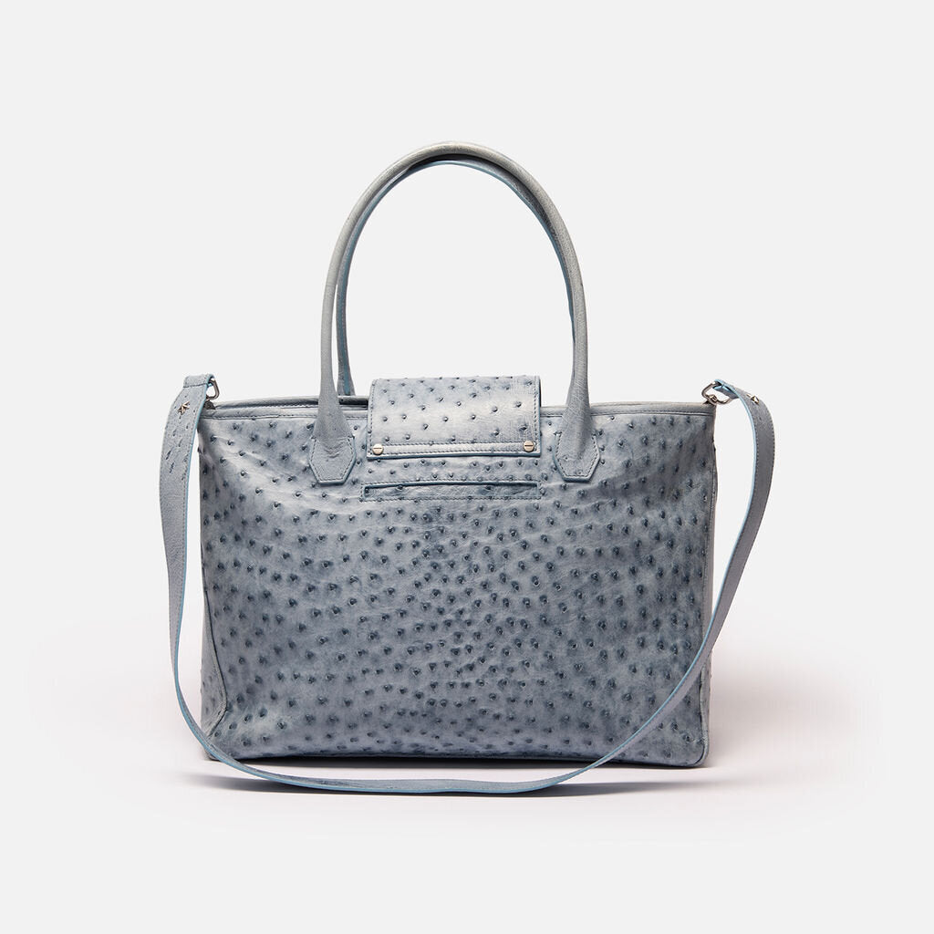 Etoile Light Blue Ostrich Tote