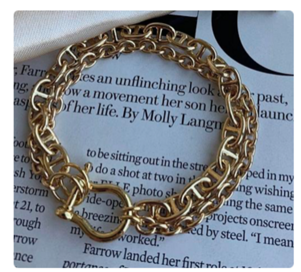 Chunky Link Chain Bracelet YG 7'