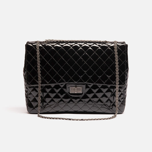 Chanel Black Patent Oversized Reissue Single Flap