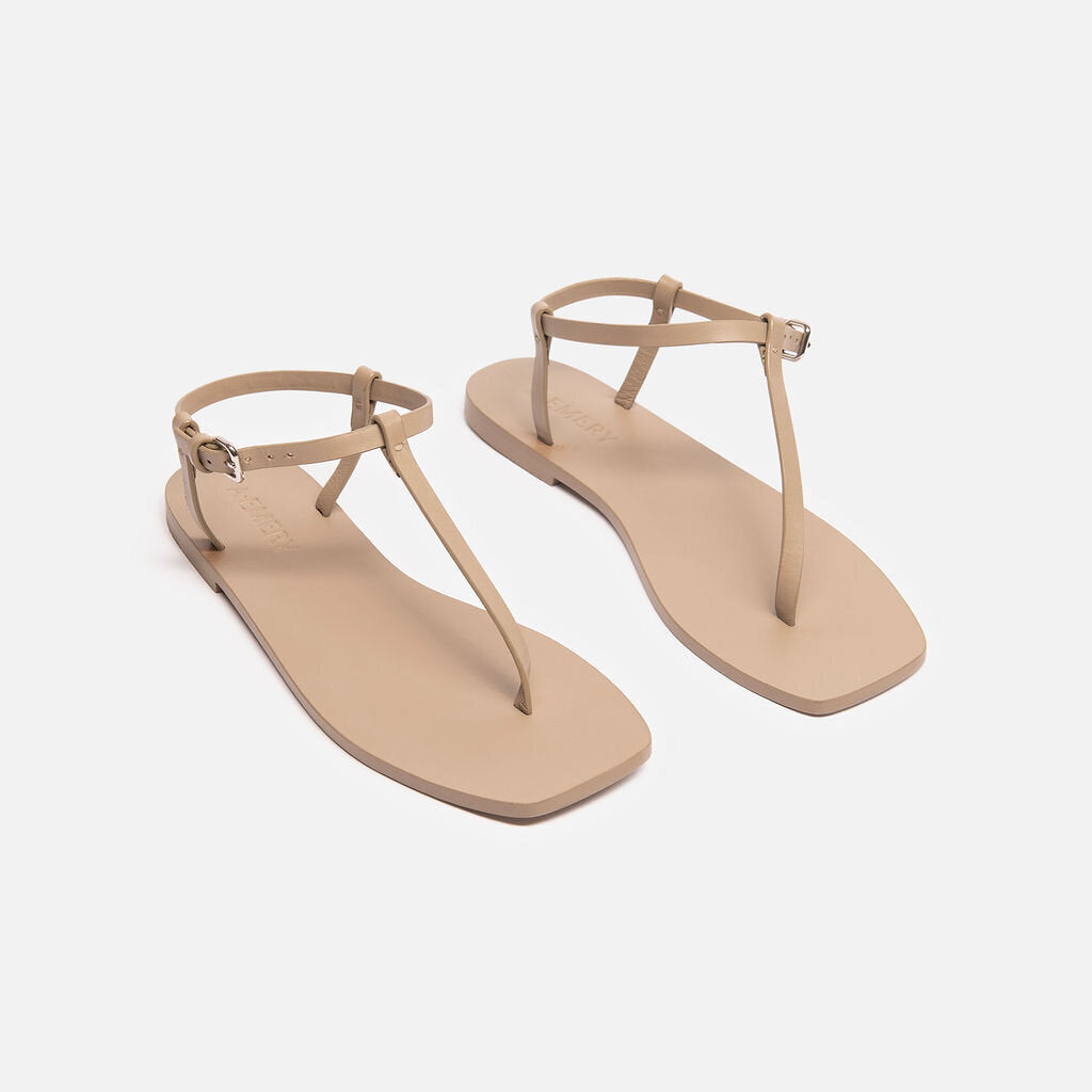 Amery Taupe T-Strap Sandals