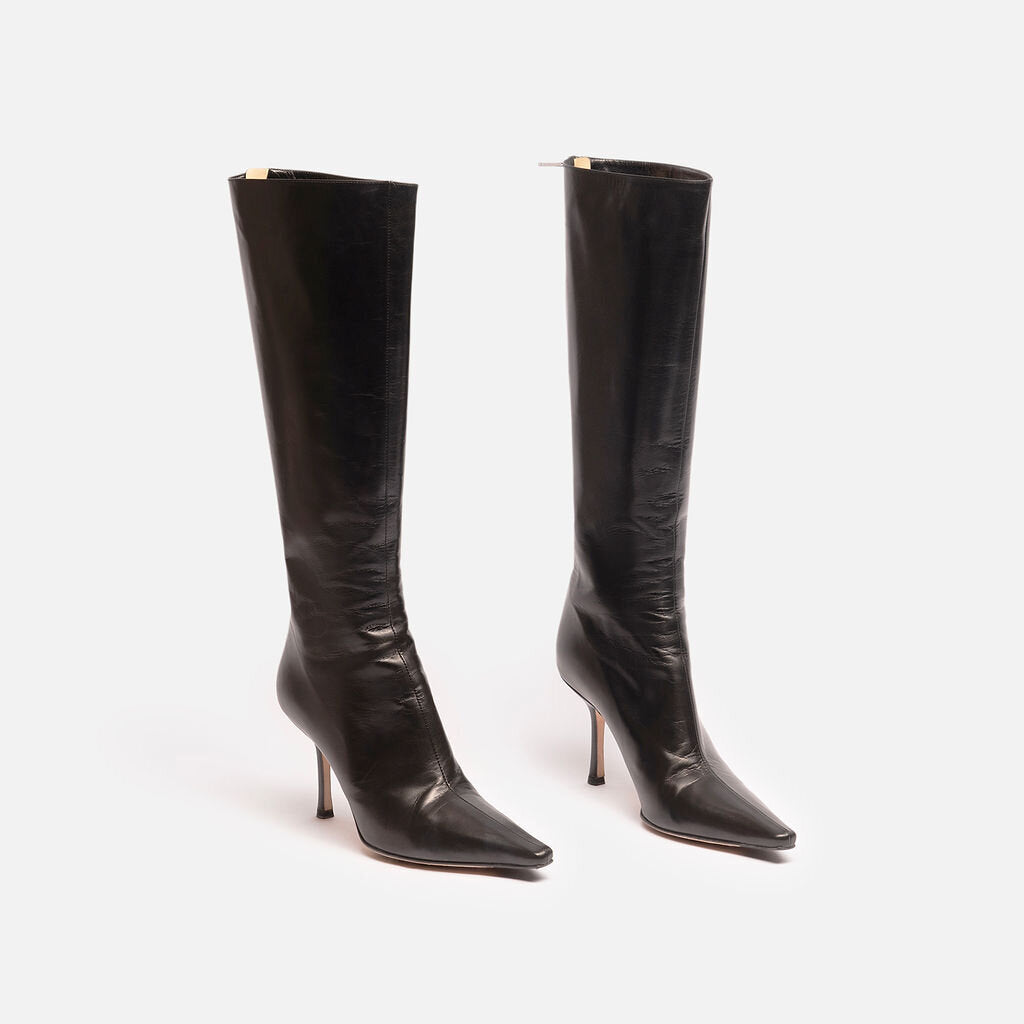 Jimmy Choo Black Leather Heeled Boot