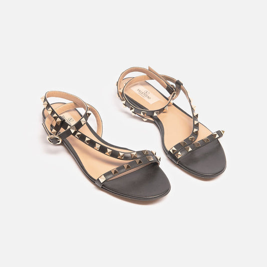 Valentino Black Rockstud Sandals