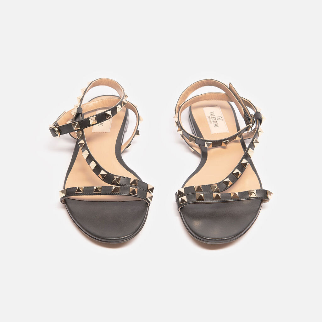 Valentino Black Rockstud Sandals