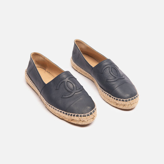 Chanel Blue Leather Espadrille