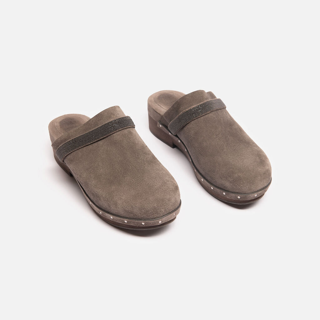 Brunello Grey Suede Clog