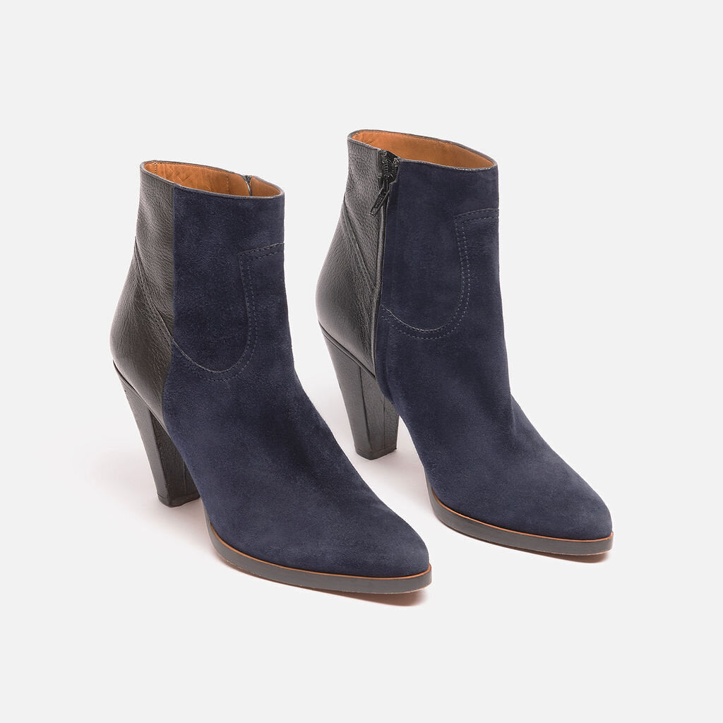 Chloe Navy & Black Suede Boot