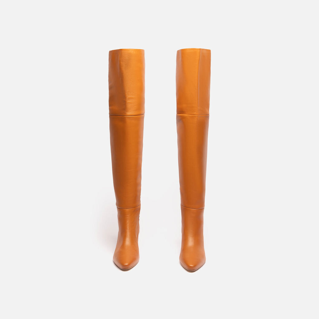 Lafayette 148 Brown Leather Over the Knee Boot