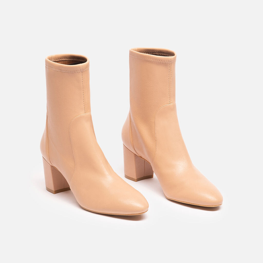 Stuart Weitzman Nude Leather Ankle Boot
