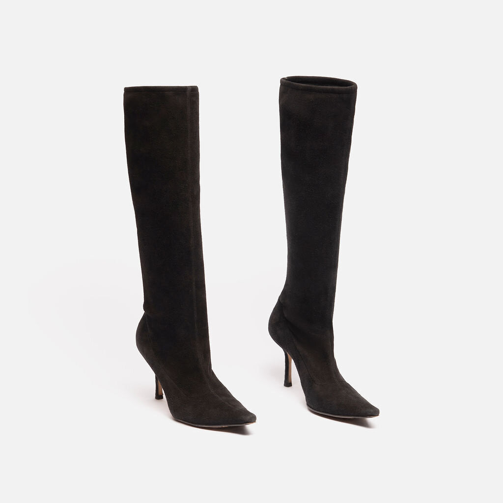 Jimmy Choo Black Suede Heeled Boot