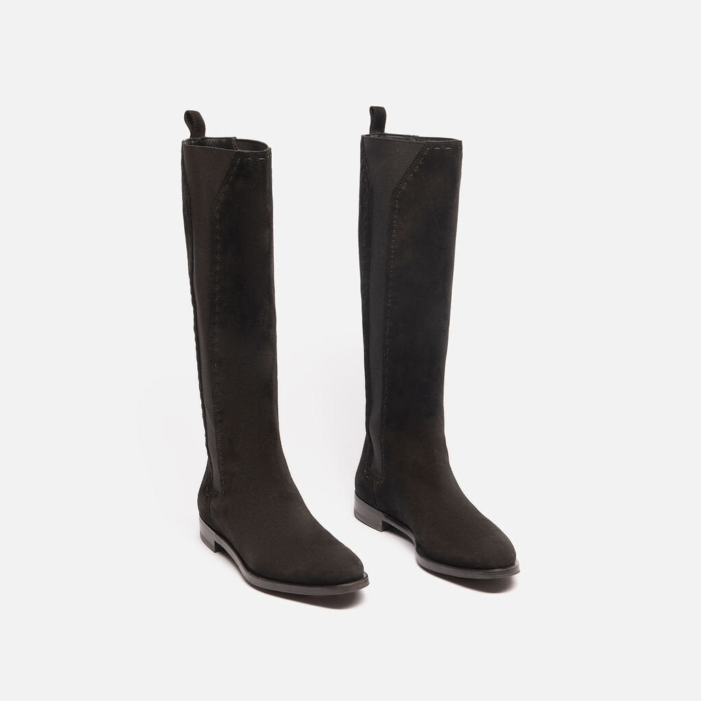 Yves Saint Laurent Black Suede Tall Boot
