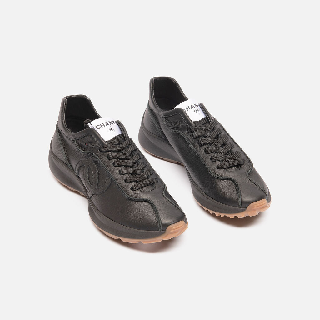 Chanel Black Leather Sneaker