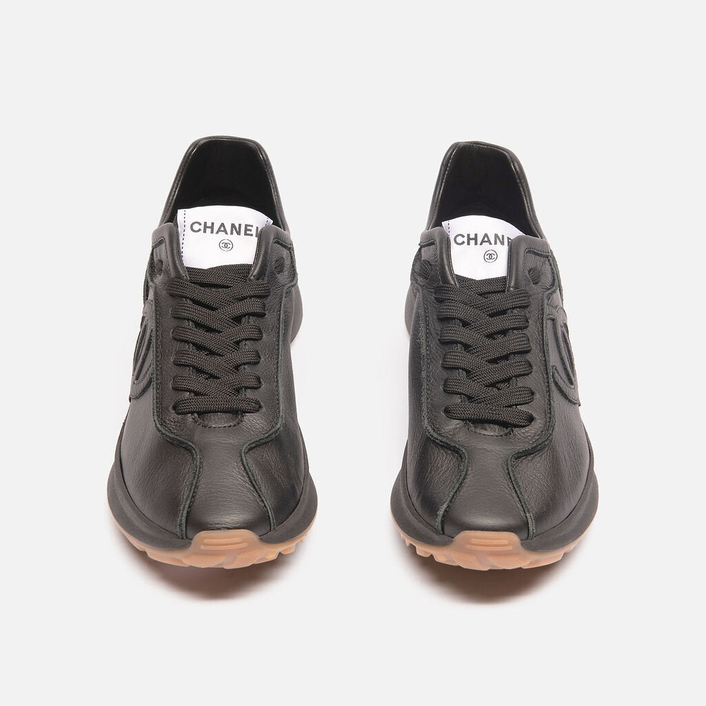 Chanel Black Leather Sneaker