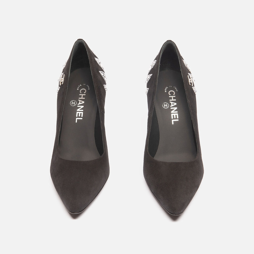 Chanel Black Crystal Pump