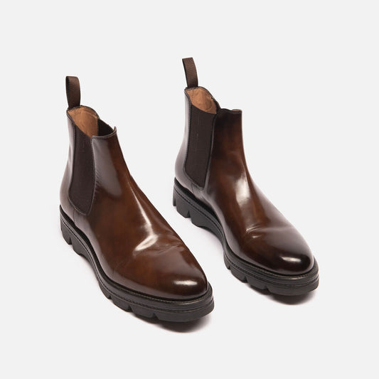 Santoni Brown Chelsea Boot