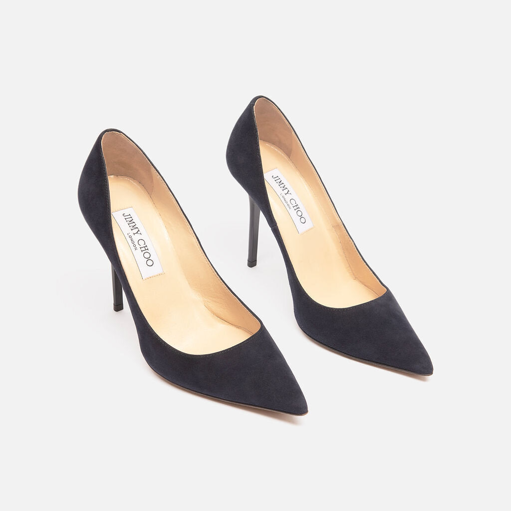 Jimmy Choo Navy Suede Pumps