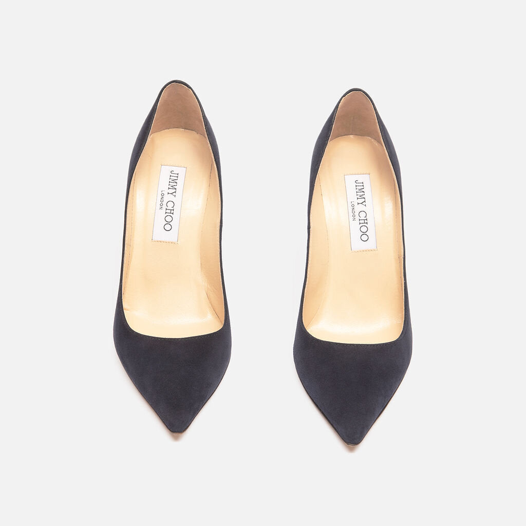 Jimmy Choo Navy Suede Pumps