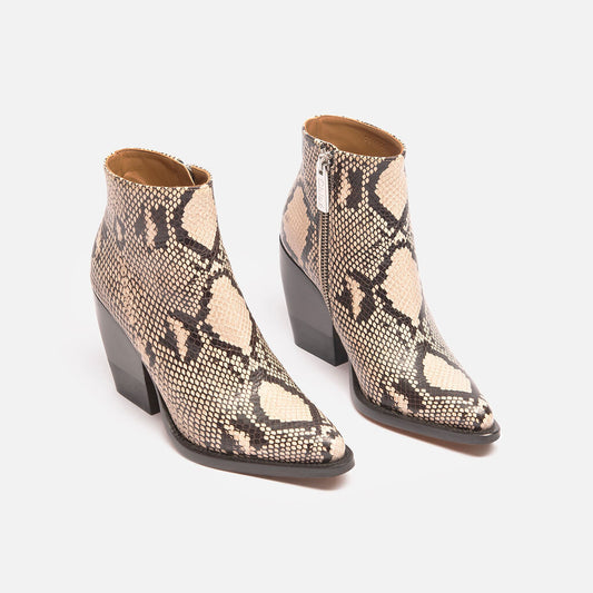 Chloe Snake Skin Booties