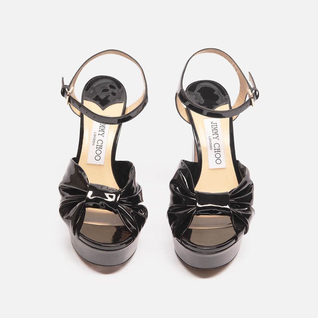 Jimmy Choo Black Patent Leather Heloise Sandal