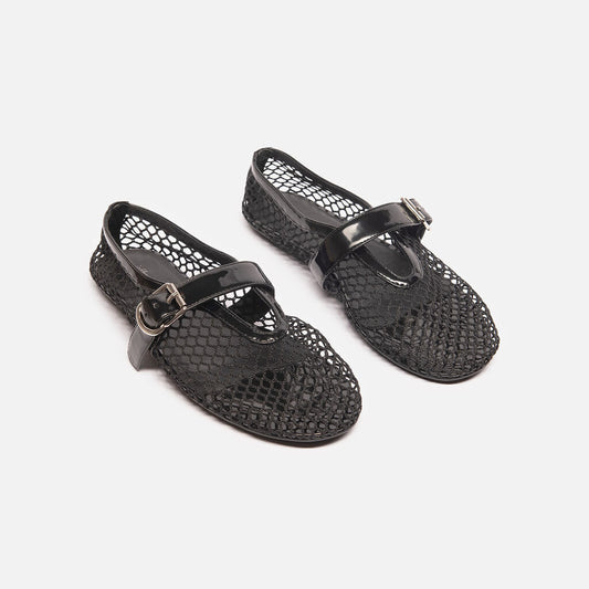Jeffrey Campbell Black Mesh Ballet Flat